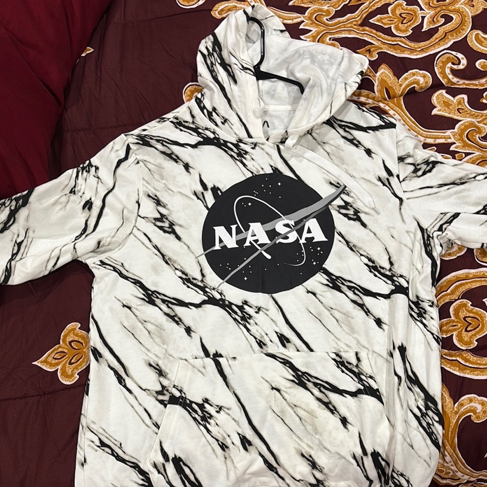 NASA White and Black Hoodie